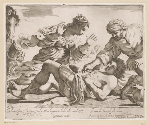 Erminia and Vafrino Finding Tancredi, Giovanni Battista Pasqualini, 1620 Canvas Print