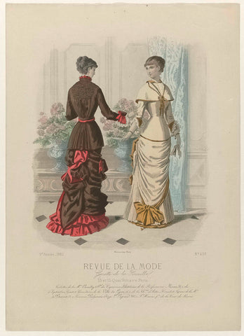 Revue de la Mode, Gazette de la Famille, Sunday, October 10, 1880, 9th year, No. 458: Toilets of the M.on Cavally (...), anonymous, 1880 Canvas Print