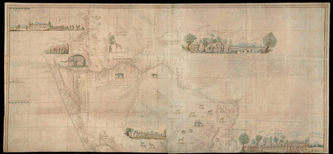 Upper (northern) half of Gordon's great map of Southern Africa, Robert Jacob Gordon (attributed to), 1786 Canvas Print