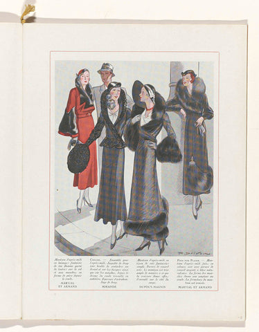 Art - Goût - Beauté, Feuillets de l' élégance féminine, Novembre 1931, No. 135, 12e Année, p. 9, R. Drivon, 1931 Canvas Print