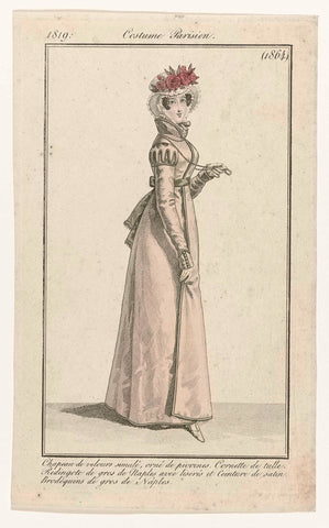 Journal des Dames et des Modes, Costume Parisien, 15 December 1819, (1864): Chapeau de velours simulé (...), anonymous, 1819 Canvas Print