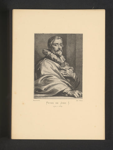 Reproduction of an engraving of a portrait of Pieter de Jode (I) by Lucas Vorsterman (I), Joseph Maes, c. 1872 - in or before 1877 Canvas Print