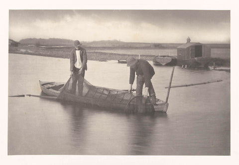 Palingvissers op de Norfolk Broads, Peter Henry Emerson (attributed to), 1885 - 1886 Canvas Print