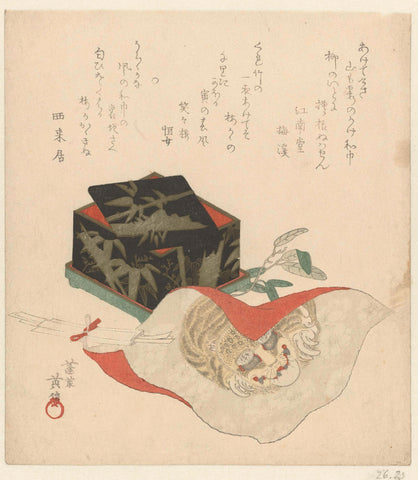 Lakdoos en doek, Kikugawa Eishin, 1818 Canvas Print