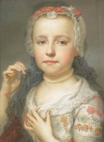 Portrait of a young girl, probably Julie Carlotta Mengs, sister of the artist, Anton Raphael Mengs, 1742 - 1744 Canvas Print