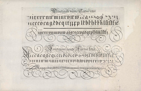 Two writing examples: textura en fraktur, Simon Frisius, 1605 Canvas Print