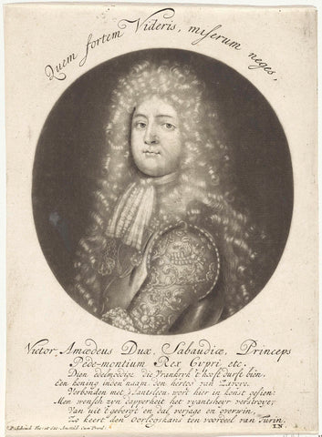 Portrait of Victor Amadeus II, Duke of Savoy, Pieter Schenk (I), 1680-1713 Canvas Print