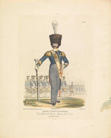 Drum-major in Full Uniform, A. Courtois, 1825 - 1827 Canvas Print