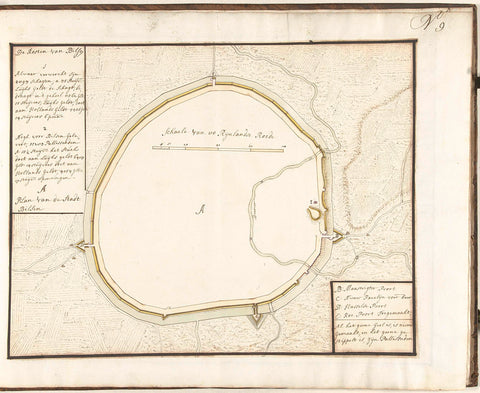 Map of Bilsen, c. 1701-1715, Samuel Du Ry de Champdoré, 1705 Canvas Print