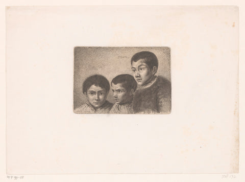 Drie Roma kinderen, Ludwig Emil Grimm (attributed to workshop of), 1815 Canvas Print