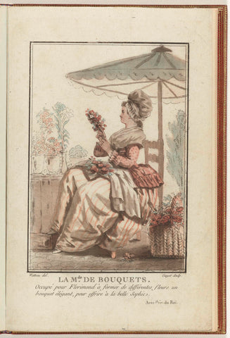 La marchande de Bouquets, Laurent Guyot, 1786 Canvas Print