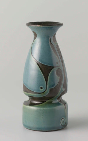 Vase with motifs stylized in sgrafitto technique, Willem C. Brouwer, c. 1905 Canvas Print