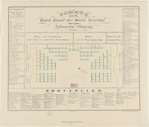 Sketch of the Lower House of the States General. Extraordinary Session of 1840, H. Reding, 1840 Canvas Print