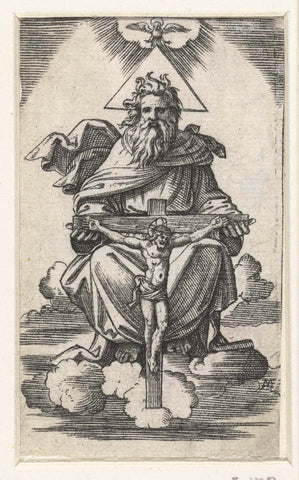 Holy Trinity, Marcantonio Raimondi, 1500 - 1527 Canvas Print