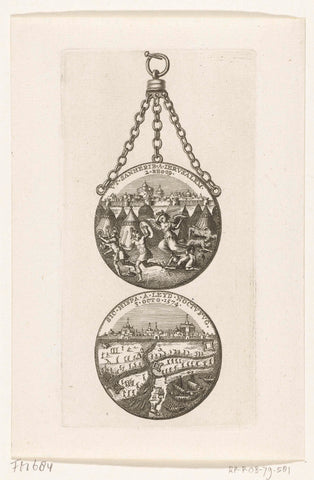 Medal on the relief of Leiden, 1574, anonymous, 1700 - 1749 Canvas Print