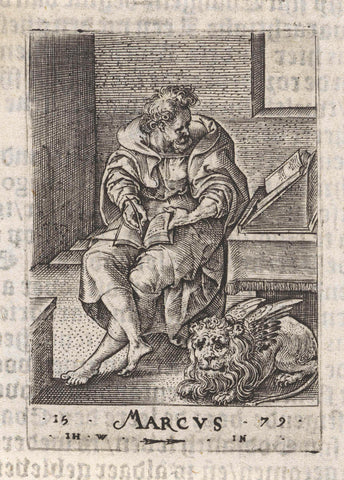 Evangelist Marcus, Johannes Wierix (attributed to), 1609 Canvas Print