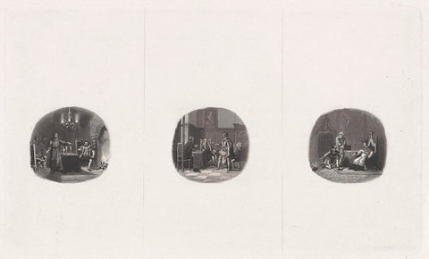 Three title cards for J.F. Oltmans' Het Slot Loevestein in 1570, Dirk Jurriaan Sluyter, in or before 1853 Canvas Print