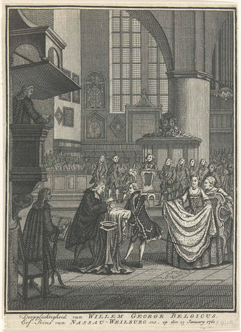 Baptism of William George Belgicus, Prince of Nassau-Weilburg, 1761, anonymous, 1760 Canvas Print