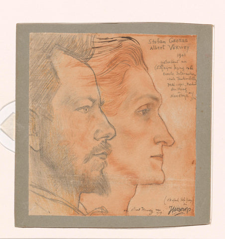 Portraits of Albert Verwey and Stefan George, Jan Toorop, 1901 Canvas Print