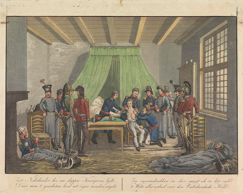 Care of the wounded Prince of Orange, 1815, anonymous, 1815 Canvas Print