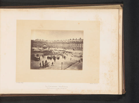 View of the Place Vendôme in Paris with the remains of the Colonne Vendôme, destroyed by the Paris Commune, A. Liébert, 1871 - 1872 Canvas Print