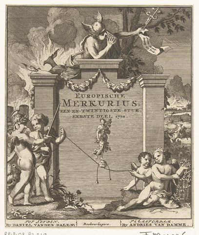 Titelpagina voor de Europische Mercurius voor het jaar 1710, anonymous, 1710 Canvas Print