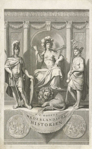 Dutch virgin flanked by Mars and Mercury, Johannes Willemsz. Munnickhuysen, in or after 1677 Canvas Print