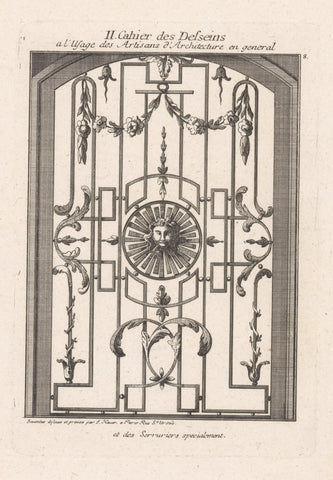 Wrought iron fencing, Johann Thomas Hauer, 1781 Canvas Print