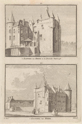 Two faces on castle hedel, Hendrik Spilman, 1750 Canvas Print