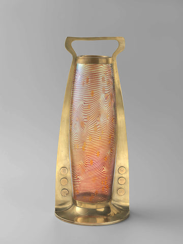 Glass Vase in a Brass Mount, glasfabriek Heckert, anonymous (rejected attribution), c. 1900 Canvas Print