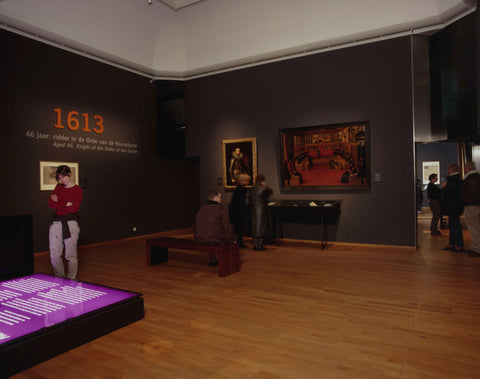 Visitors view works in a room around the theme '1613: 46 years: knight in the Order of the Garter', c. 2000 - c. 2001 Canvas Print