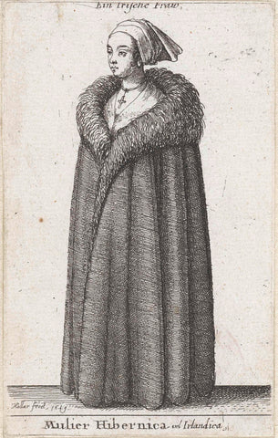Mulier Hibernica vel Irlandica / Ein Irische Fraw, Wenceslaus Hollar, 1649 Canvas Print