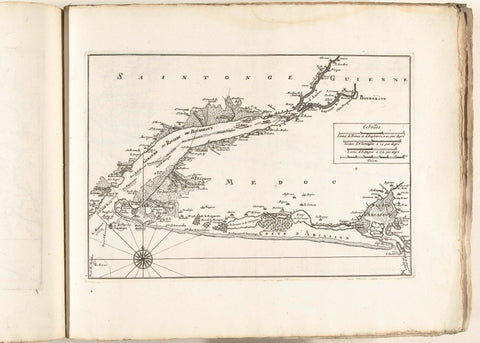 Map of the French west coast with the mouth of the Garonne and Dordogne, ca. 1702, anonymous, 1702 - 1703 Canvas Print