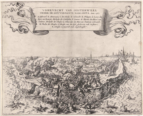 Battle of Oosterweel, 1567, Frans van den Wijngaerde, 1643 - 1645 Canvas Print