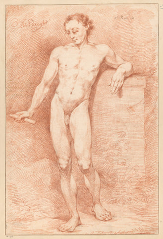 Standing male nude, seen from the front (3rd prize 1768), Johannes van Dregt, 1768 Canvas Print