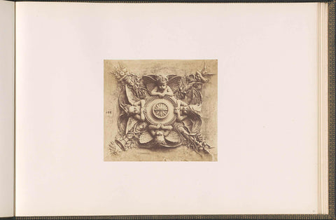 Plaster model for a vault decoration of the Palais du Louvre by Pierre Edouard Charrier, Édouard Denis Baldus, c. 1855 - c. 1857 Canvas Print