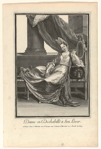 Dame en Deshabillé a son Lever, anonymous, 1698 Canvas Print