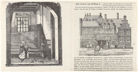 Staircase where William of Orange was murdered and the entrance to the Prinsenhof, anonymous, 1830 - 1850 Canvas Print