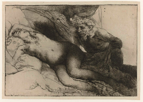 Jupiter and Antiope, Rembrandt van Rijn, 1659 Canvas Print