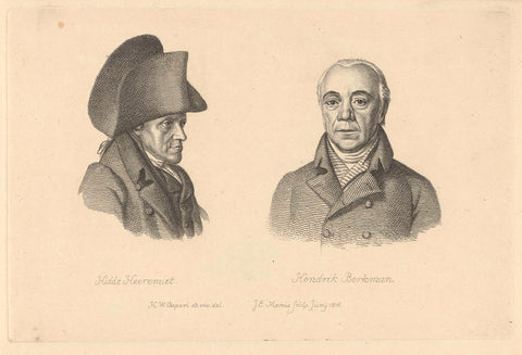 Portrait of Hidde Heeremiet and Hendrik Berkman, Jacob Ernst Marcus, 1816 Canvas Print