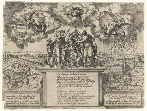 Allegory on the conquest of the citadel in Antwerp, 1577, Jacob de Gheyn (I), 1577 Canvas Print