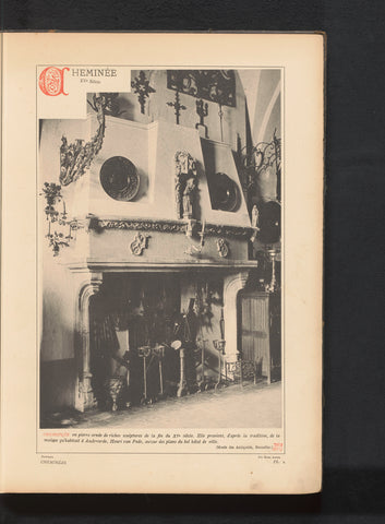 Mantelpiece in a house in Oudenaarde, anonymous, c. 1881 - in or before 1889 Canvas Print