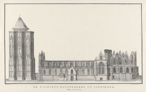 Ruin of the Sint-Lievensmonsterkerk in Zierikzee, after the fire of 1832, D.I. Cramer, 1832 Canvas Print