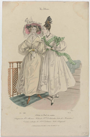 La Mode, 1830, Pl. 53, T.3: Toilette de Bal du matin (...), Trueb, 1830 Canvas Print