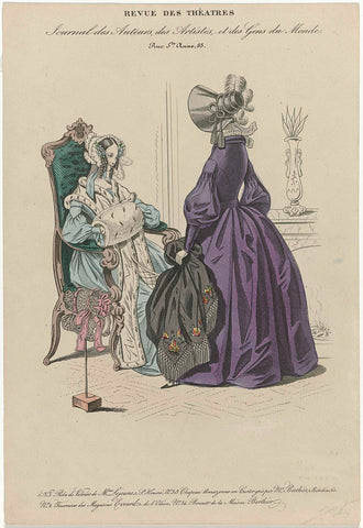 Revue des Théatres, ca. 1838 : No.1 Robe de Velours (...), anonymous, c. 1838 Canvas Print