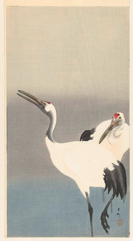 Two cranes, Ohara Koson, 1900 - 1930 Canvas Print