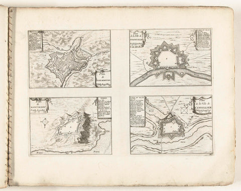 Maps of Luxembourg, Thionville, Montmédy and Damvillers, c. 1702, Laurens Scherm, 1702 - 1703 Canvas Print