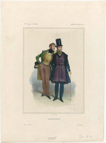 Journal des Gens du Monde, Modes Paris, January 1834: Fashionables, anonymous, 1834 Canvas Print