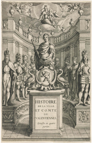 Titelpagina voor Henry d' Outreman en Pierre d' Outreman, Histoire de la Ville et Comte de Valentiennes, 1639, Petrus Rucholle, 1639 Canvas Print