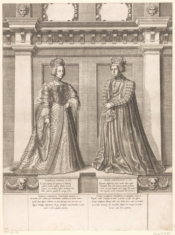 Double portrait of Isabella of Portugal and Empress Anna, Gaspare Oselli, 1569 Canvas Print